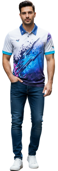 Siren blue n white jersey